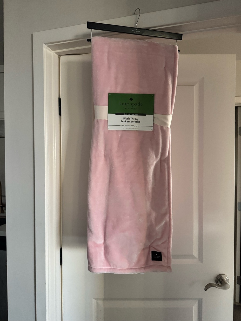 kate spade Plush Throw Blanket - Light Pink
